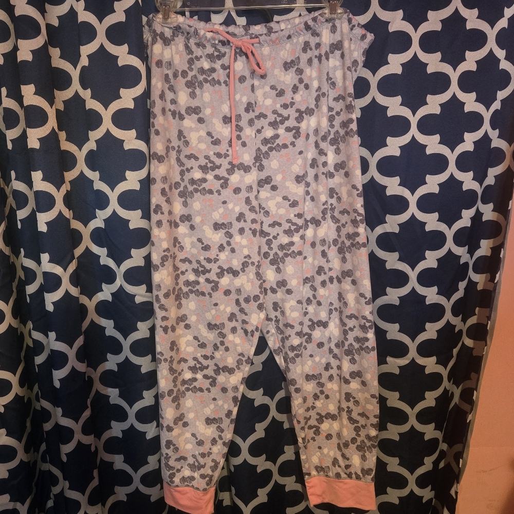 Cuddle Duds Polka Dot Pajama Pants with Pink Accents Size 3X